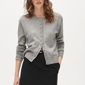J. Crew perfect cashmere cardigan in hthr ash (grey) new nvr worn tags large!